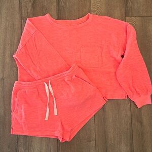 Aerie cropped sweatshirt and short set, size medium